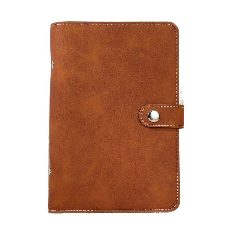 A6 PU Leather 6-Hole Planner with Cash Envelope and Notebook Inserts