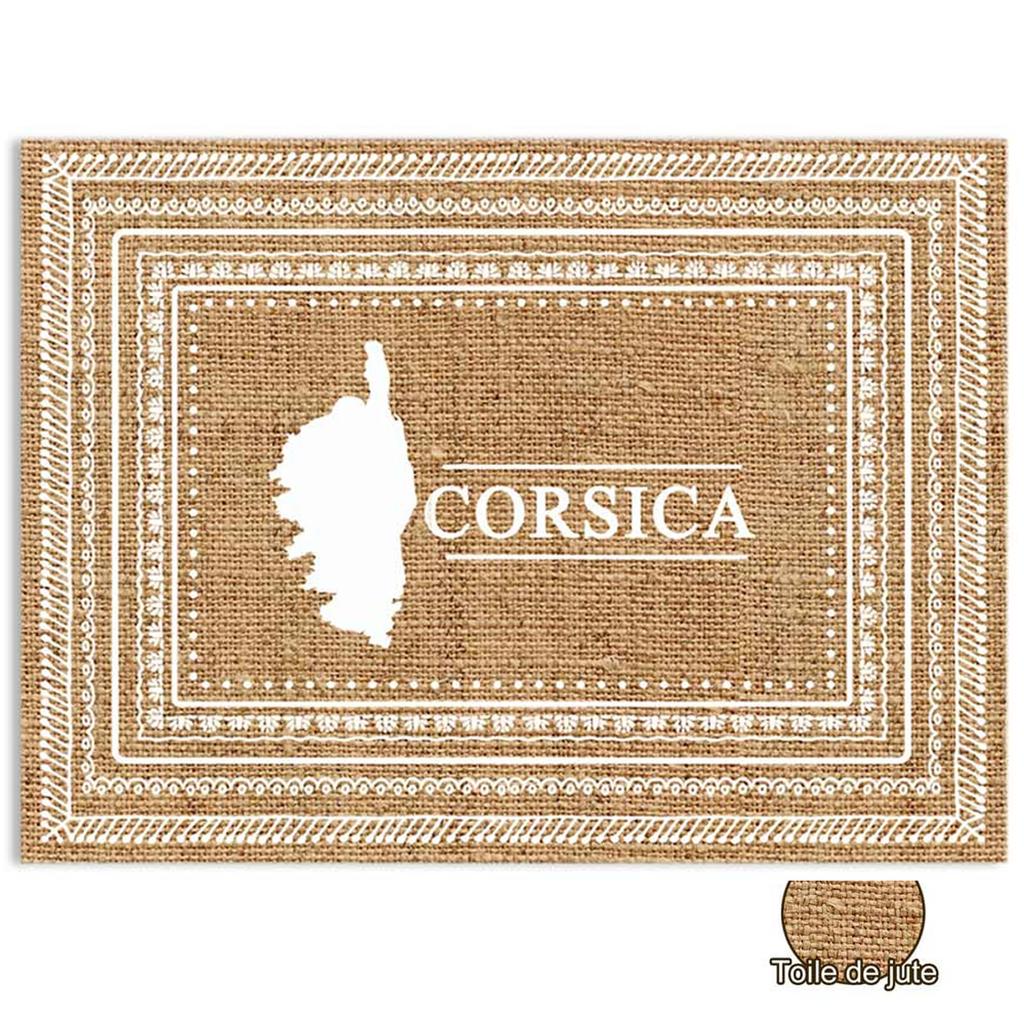 Les Trésors De Lily [R2180] - Beige White 'Corsica' Burlap Placemat (menu) - 42x30cm