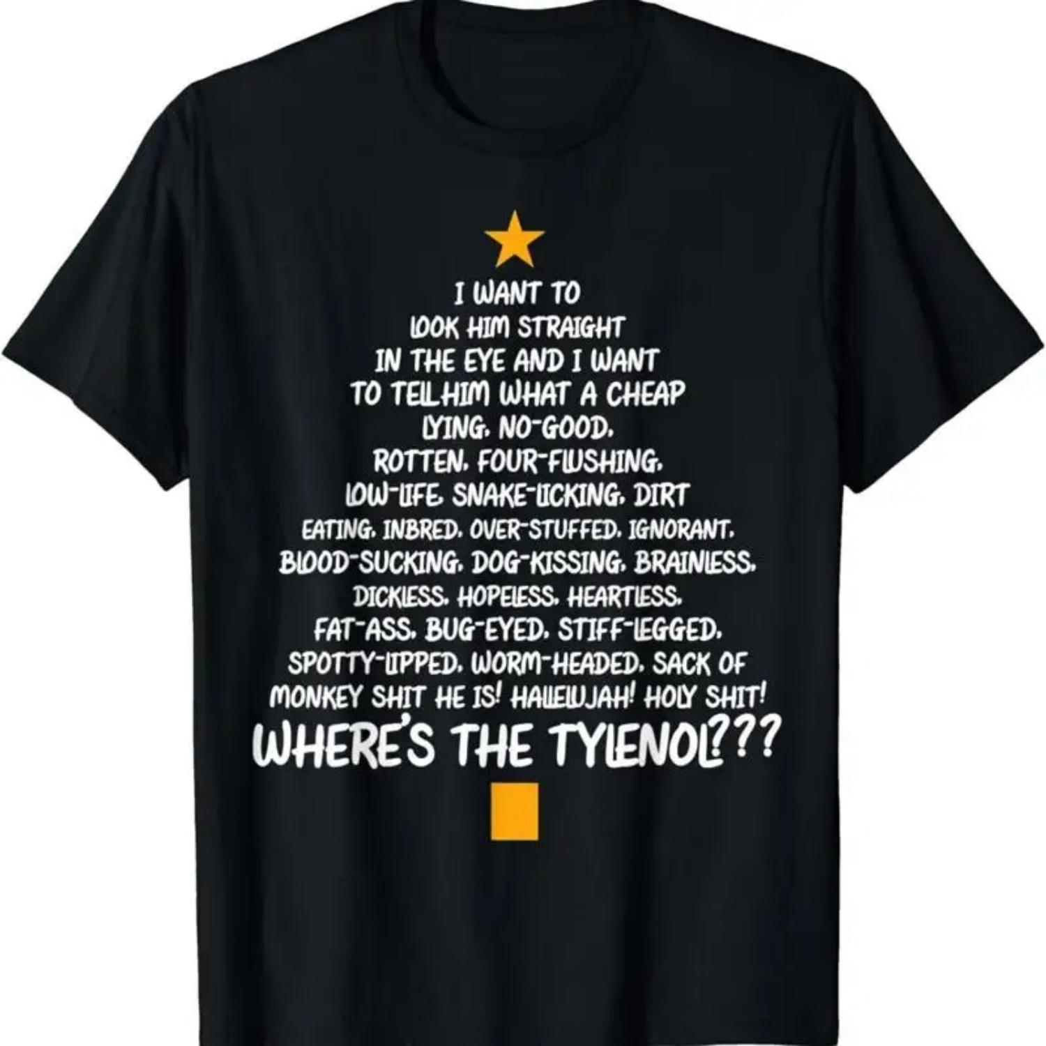 New Limited Christmas Vacation Rant Tree T Shirt S чёрный