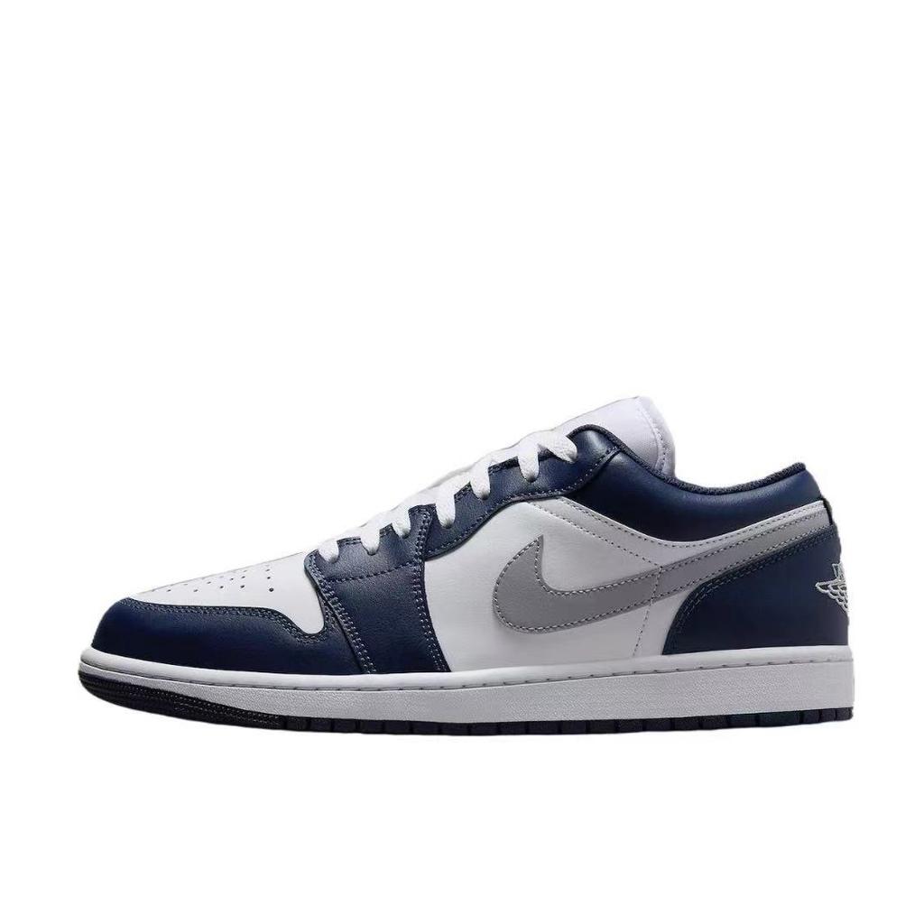 Jordan Zapatillas de Baloncesto Vintage Air Jordan 1 para Mujer Caña Baja Blanco Azul 553560-141(Team59-SBOX)