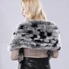 Winter Women Hand Knitted Real Rex Rabbit Fur Scarf Shawl Natural Soft Rex Rabbit Fur Muffler Lady Long Real Fur Scarves Poncho