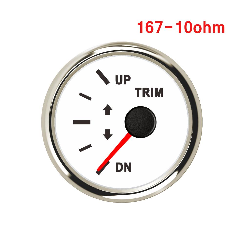 Boat Trim Gauge 52MM Marine Trim Tilt Indicator for Inboard Outboard Engine Yacht UP DN Trim Gauge 0-190ohm/160-10Ohm Custom