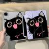 Cute Little Black Cat Y-Fold Holder Cover Tablet Case For iPad Pro 2025 Mini 6 7 Air 4 5 M3 M2 1 2 M4 11inch Pro 11th 10th 9th