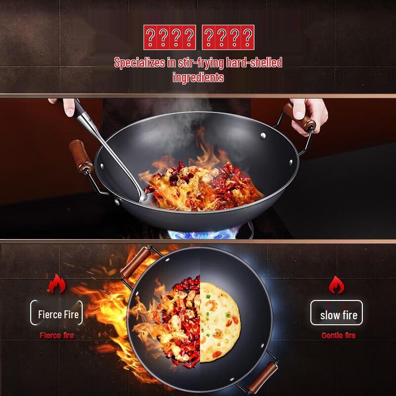 Yongduo Traditioneller vorgegarter Gusseisen-Wok