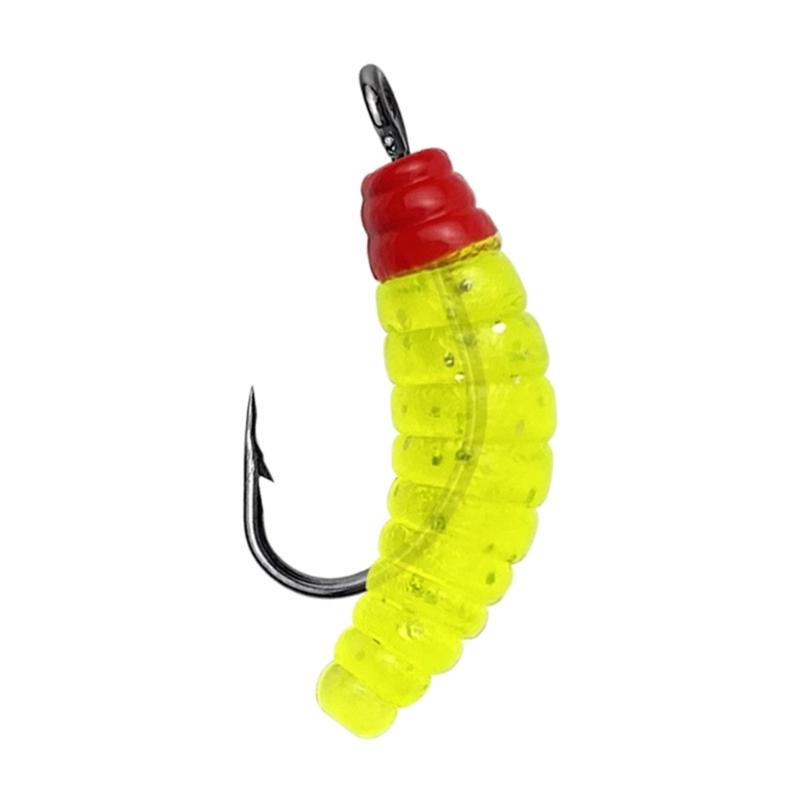 30Pcs  Soft Maggot Baits with Hook Plastic Fishing Lures Artificial Baits for Fishing Tackle Accessories Easy to Use