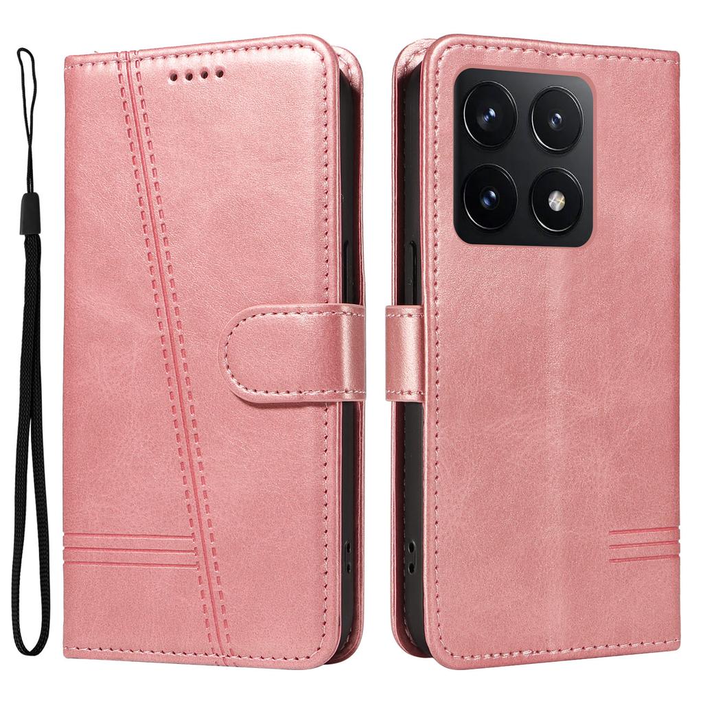 For Xiaomi 14T Case Flip Wallet T-Shape Lines Leather Phone Cover