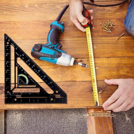 

Yousheng High Precision Aluminum Alloy Triangle Ruler with Jig Block Reusable Portable Multifunctional Rafter Square Layout Measuring Tool