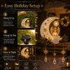 Weather Resistant Resin Ornament Solar Angel Moon Light, Christmas Hanging Lantern with Warm Glow, Outdoor Decor Yard Decoration for Porch Tree, Faux