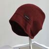Laid-back Style Soft Knitted Pile Hat with English Logo  Fashionable and Casual Cold Hat for Autumn and Winter
