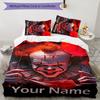 3pcs Pennywise2 Cover Set - Personalized Name, HD Printed Bedding with 1 Cover and 2 Pillowcases - Perfect for Home Decor, Easy Care
