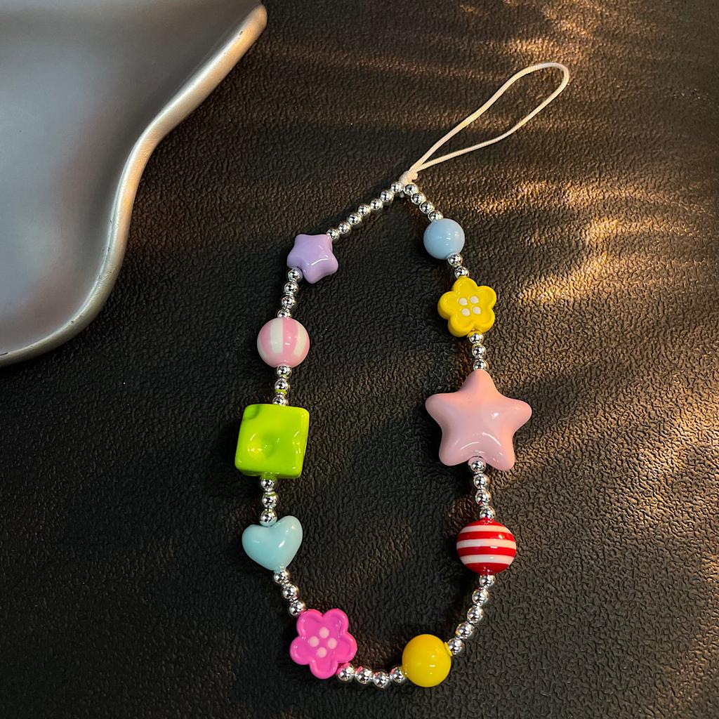 Colorful Beaded Phone Lanyard for Beach Travel Anti-Loss Wrist Strap Unique Design No Duplicates
