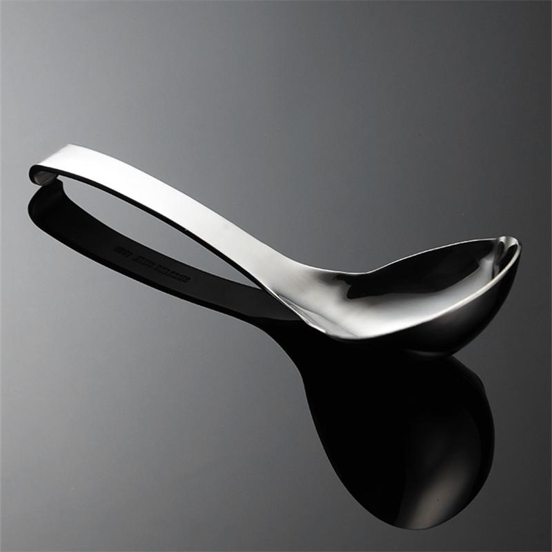 Shape Mouth Head 304 Stainless Steel Soup Spoon Deep Public Spoon Hanging Edge Noodles Scoop Kitchen Cookware Accessories