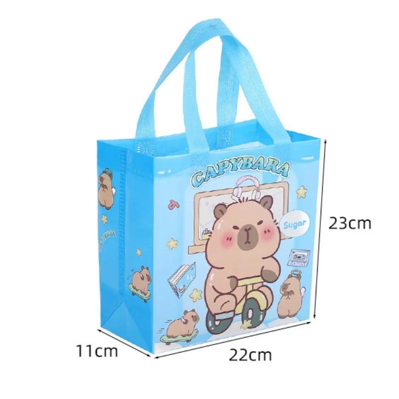 1-48PC Reusable Capybara Cartoon Tote Bag Foldable Gift Bag for Birthday Party Graduation Event Accessories Ideal Christmas Gift