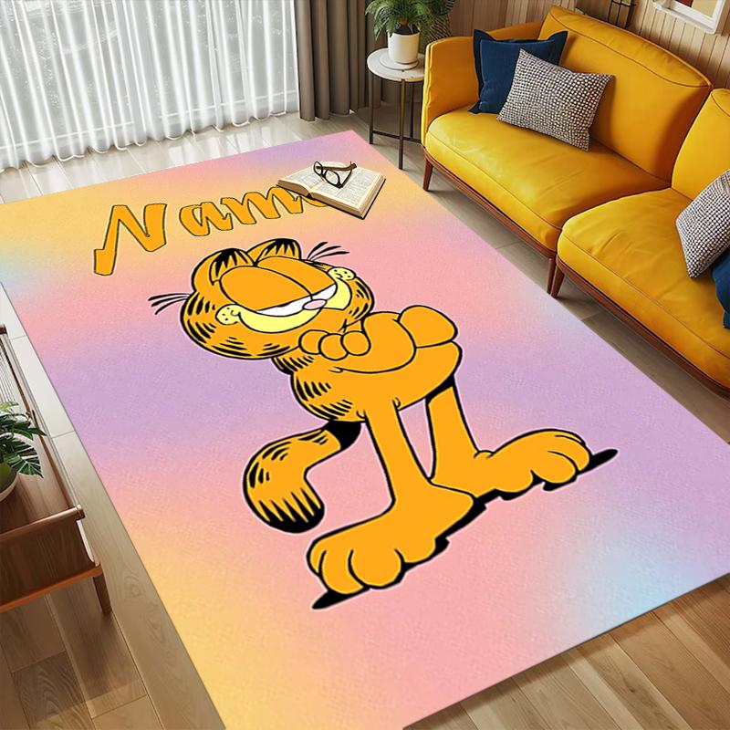 Personalized Name Garfield's Name Living Room Non-Slip Area Rug Soft Carpet for Bedroom Playroom Sofa Office Home Decor Doormat