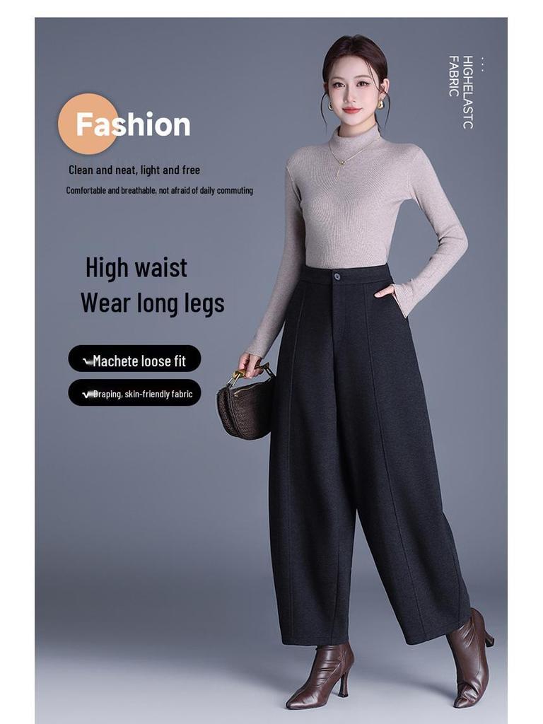 Winter Casual Warm Slimming Pumpkin Harem Pants – Korean Style Wide Leg