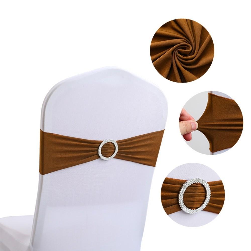 Spandex Stretch Chair Sashes Buckle Slider Universal Fit Chair Ties Anti Slip Elastic Chair Cover Bands