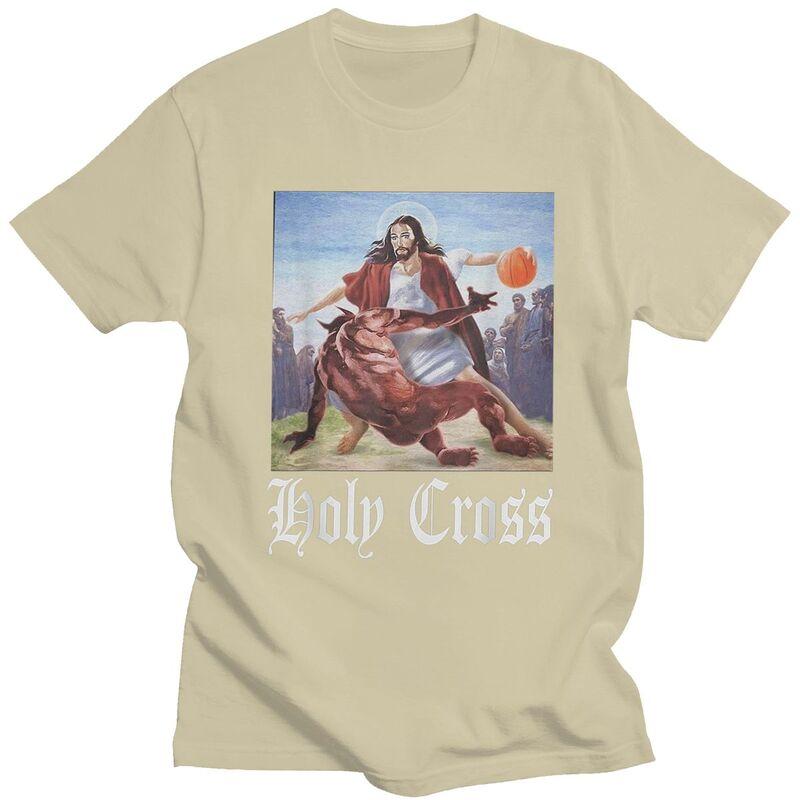 Classic Not Today Satan Jesus Crossover Basketball Holy Cross T Shirt Unisex Tshirts Casual Graphic Tee Tops Slim Fit Clothes