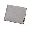 Men's Classic PU Wallet with Photo Frame, Bill Compartment & Card Slots - Short Horizontal Denim Texture