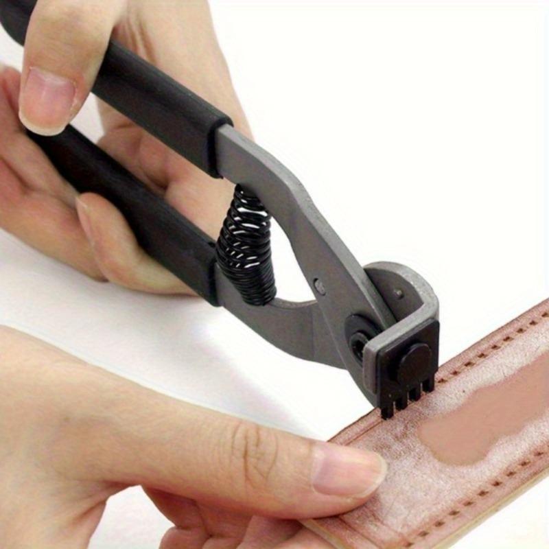 1PC Leather Craft Hole Punch Tool 4mm Hole Puncher Carbon Steel Leather Craft Hand Tool 17cm HandHeld Carbon Steel Silent Pliers