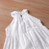Summer Girls White Lace Embroidered Halter Princess Dress Kids Sleeveless Party Gown