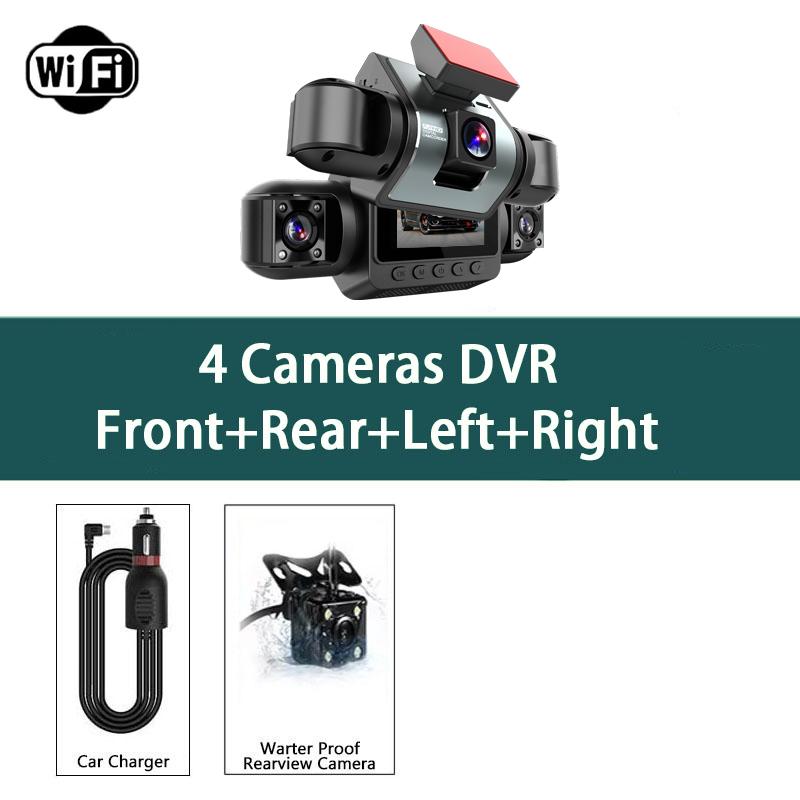 4-Channel 360 Degree Dash Cam For Cars WIFI APP Car DVR 1080P 4 Camera Lens Video Driver Recorder Rear View Camera Black Box