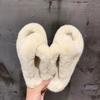 Thick soled woolen slippers for autumn and winter Korean version, cross dressing slippers for outerwear, home woolen cotton slippers