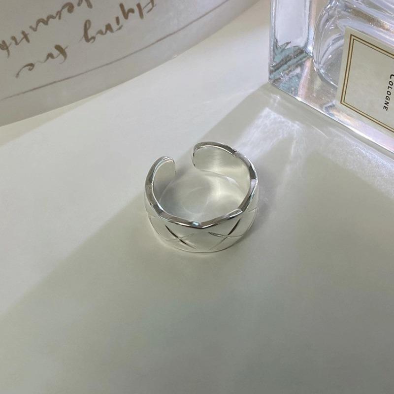 Medieval Vintage Zircon Texture Open Ring Niche High-end Index Finger Ring Light Luxury Personality Temperament Jewelry