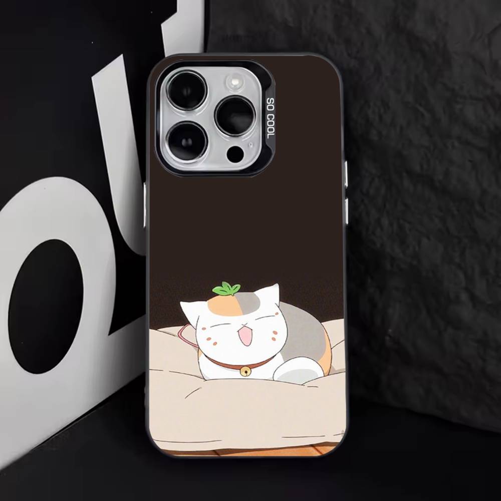 Custodia per Telefono Nyanko di Sensei Natsume per iPhone 17,16,15,14,13,12,11,Pro,Max,Plus,E,Air,Mini Copertura Nera in TPU