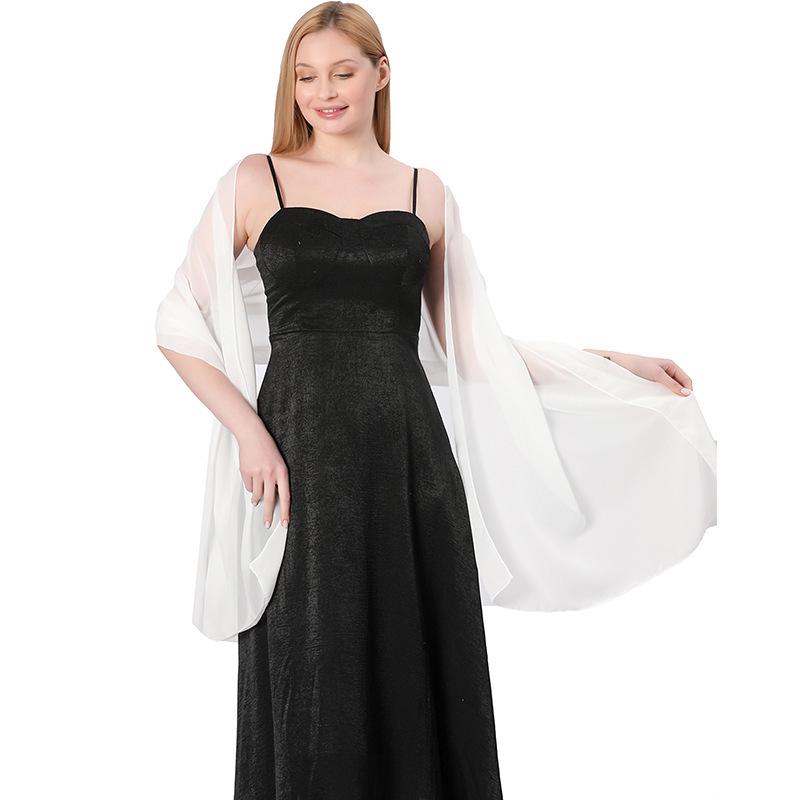 High-Quality Extra-Long Chiffon Shawl for Bridesmaid or Evening Gown