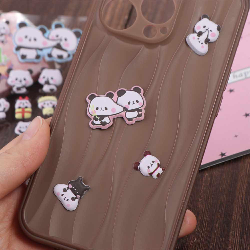 Waterproof Panda Bubble Sticker Gift Box Goo Card Stickers  Skateboards Luggage Suitcases Decor