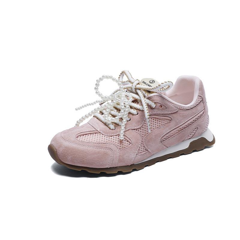 Mesh breathable women's summer thin leather comfortable thick bottom heightening leisure sports
