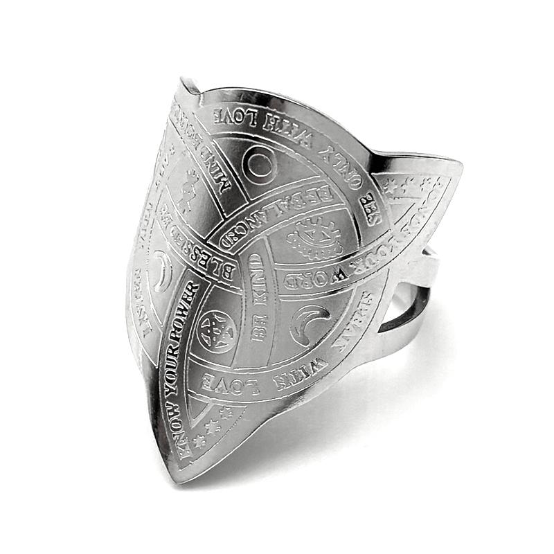 Viking Witch Celtic Knot Rings for Women Men Goth Stainless Steel Odin Runes Witchcraft Protection Finger Ring Amulet Jewelry
