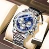 Luxus Top Marke Neue Edelstahl Band herren Uhr Multifunktions Quarz Armbanduhr Chronograph