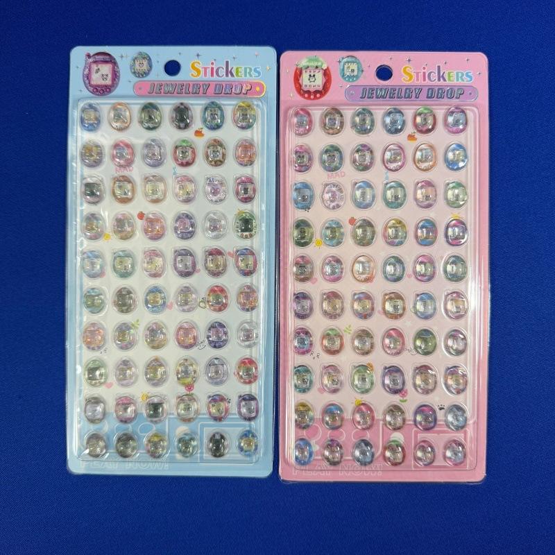 

10Pcs Tamagotchi 3D Solid Embossed Ease Crystal Sticker Cute Diy Mobile Phone Decoration Sticker Student Hand Account Stationery