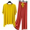 Women's Summer Set: Loose-Fit Short-Sleeve Top + Pants—A Simple, Lightweight Two-Piece Loungewear Set