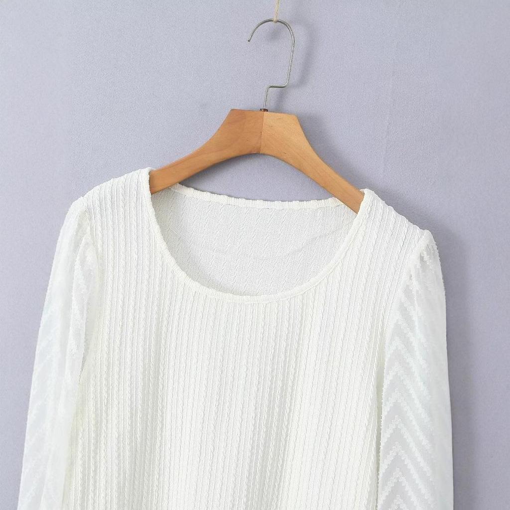 2024 Autumn Women's European & American Style Versatile Patchwork Long Sleeve Top