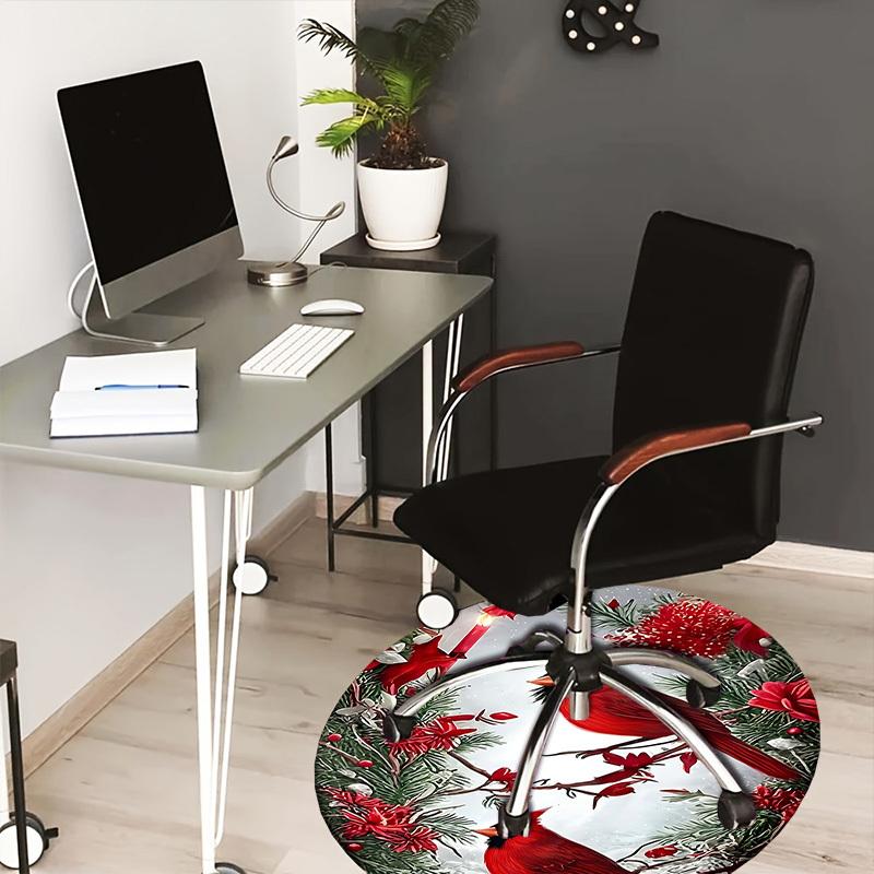 

1PC Cardinal Non-Slip Floor Round carpet, Office, family, bedroom, Large Area Rug Indoor Rugs, Durable PolyesterH0392 80cm by 80cm