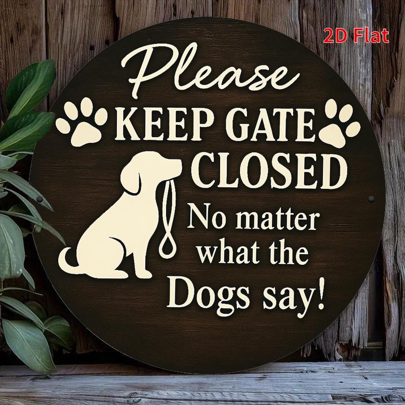 

Vintage Dog Silhouette Humorous Round Aluminum Sign чистый
