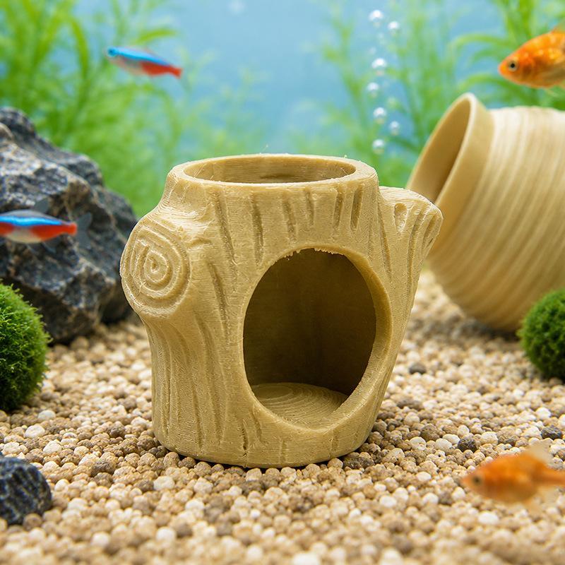 1Pc Betta Fish Hideout Cave Aquarium Small Fish Shrimp Breeding Shelter Mushroom Tree Trunk House Fish Tank Landscape Decoration