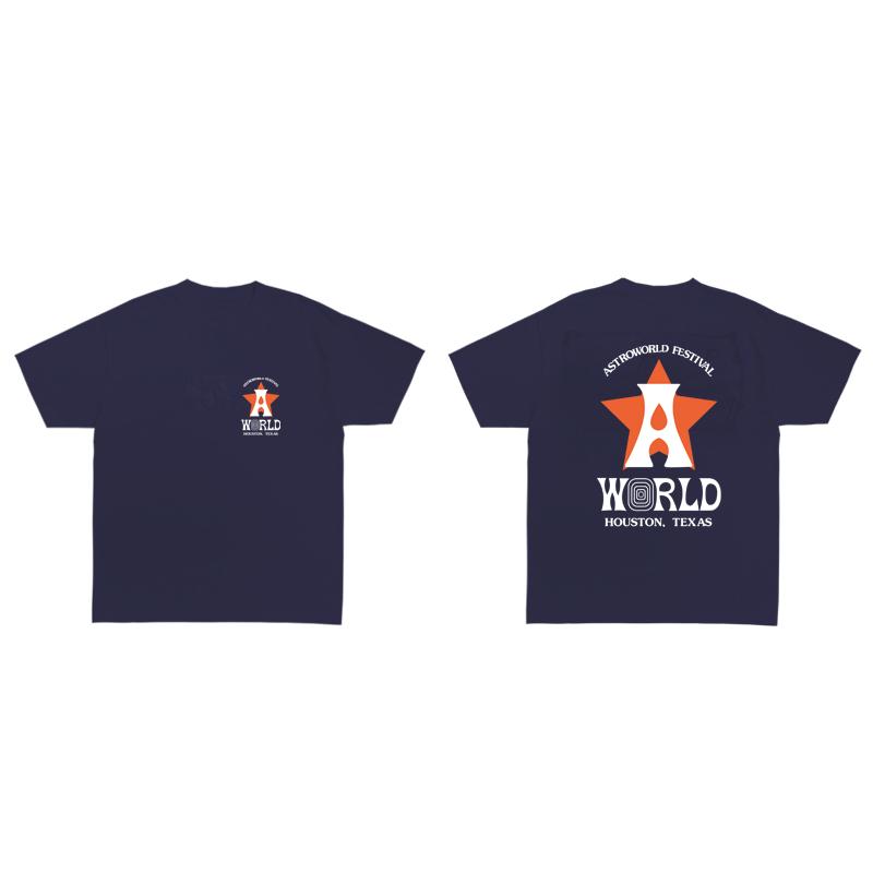 New Arrivals Cactus Jack ASTROWORLD T Shirt Men Women HOUSTON LIVE Print T-Shirts Hip Hop Short Sleeves Swag Tops