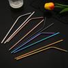 6Pcs Reusable Drinking Straw Metal Straws Cleaner 304 Stainless Steel Straws Set Bent Eco-friendly Drinkware Straw Set