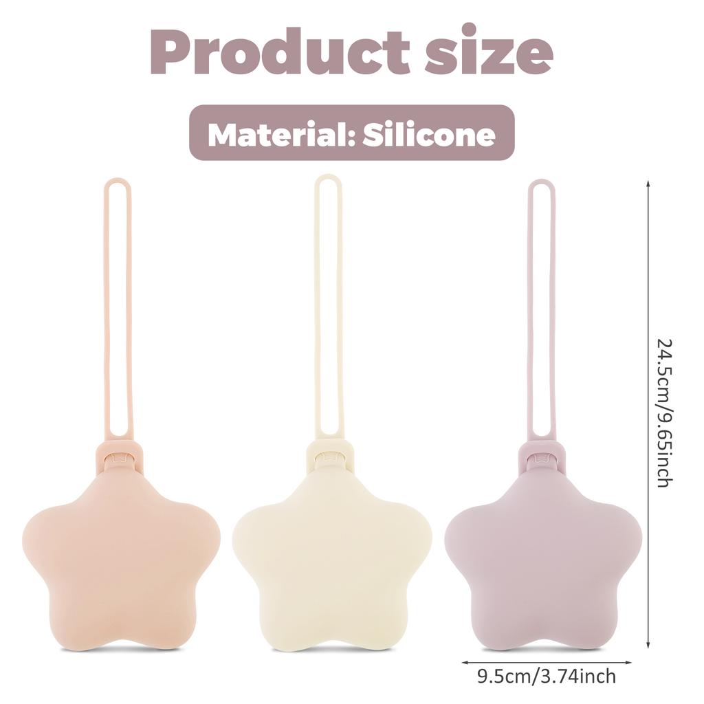 3PCS/Set Silicone Nipple Storage Bag For Newborns Food Grade Personalized Kids Pacifier Holder Portable Star Shape Nipple Case