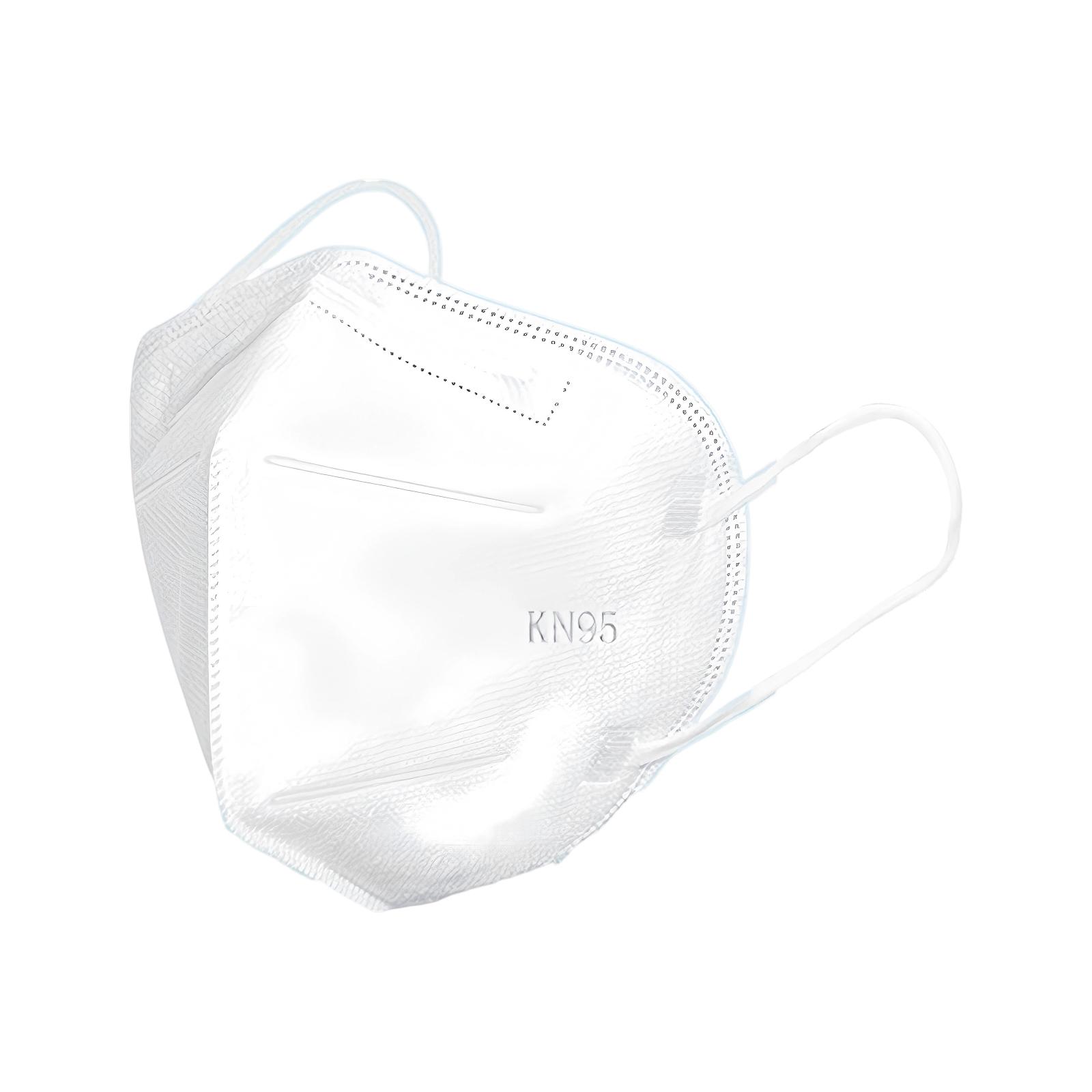 

KN95 Protective Face Mask Adult Respirator Foldable Breathable Safety Mask with Adjustable Nose Clip and Elastic Ear Loops for Daily Use One Size білий