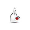 Pandora Engravable Heart Dangle Charm - Red Stone 794295C01