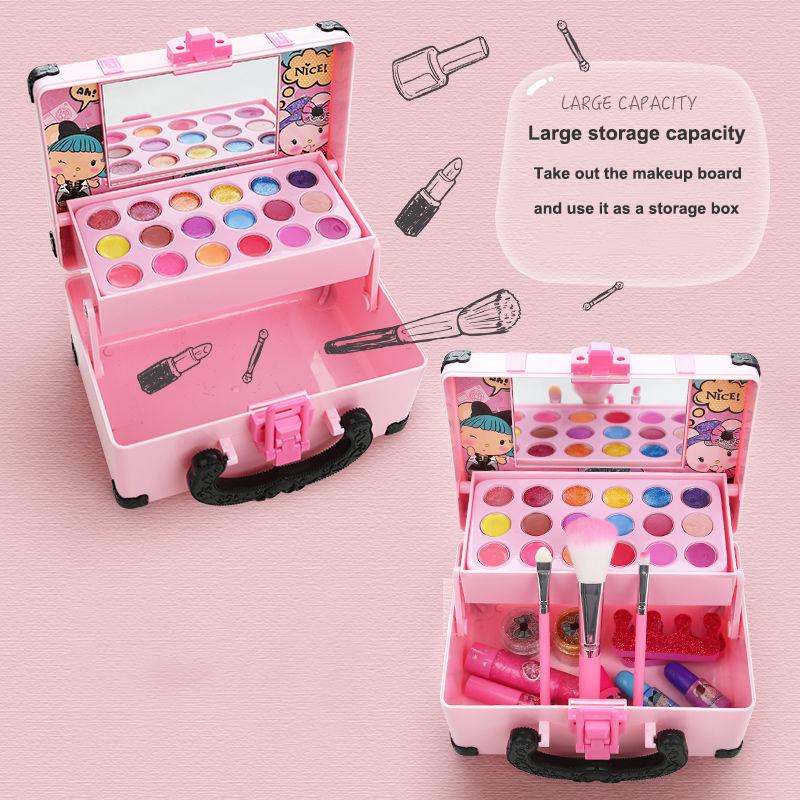 New Safe Non-toxic Children's Makeup Toy Box Princess Makeup Girl Toy Set Lipstick Eye Shadow Girl Toy House Toy Birthday Gift