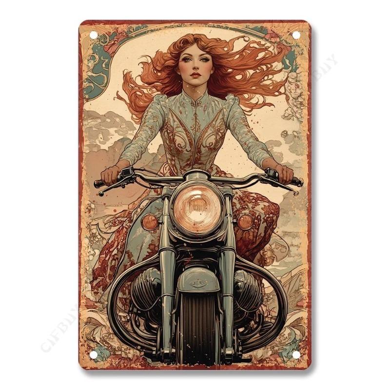 Motorcycle Legends Tin Sign, Retro Rural Wall Art 20x30cm