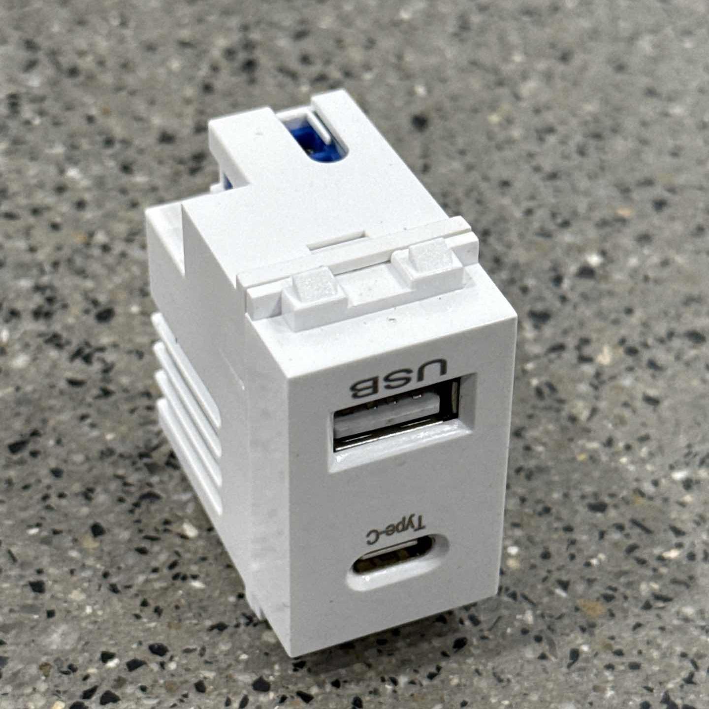 

1Pc Charging Module - Charging Panel Socket USB+Type C Power Module 5V Transformer 2.1A Charging Power Socket Switching Adapter