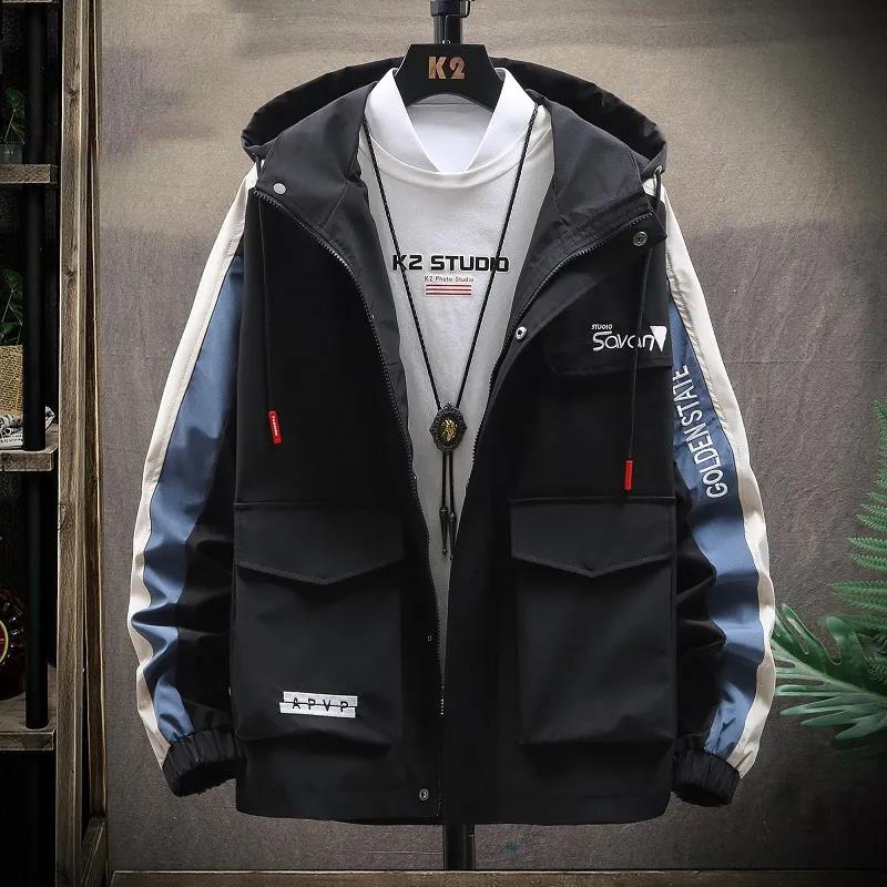 

Весеннее мужское пальто большого размера, фирменная куртка с капюшоном, мягкая и удобная парка, повседневная свободная рабочая одежда M чёрный