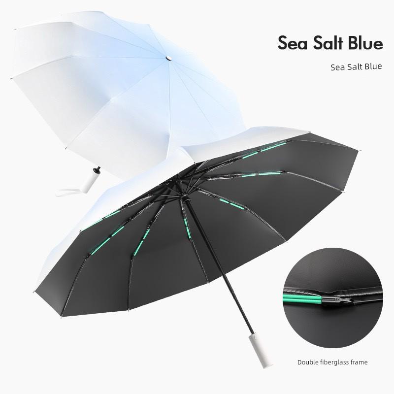 Automatic Gradient Color Umbrella for Women, Sun Protection and Uv Protection Dual-Purpose Black-Coated Umbrella for Men, Large Umbrella
