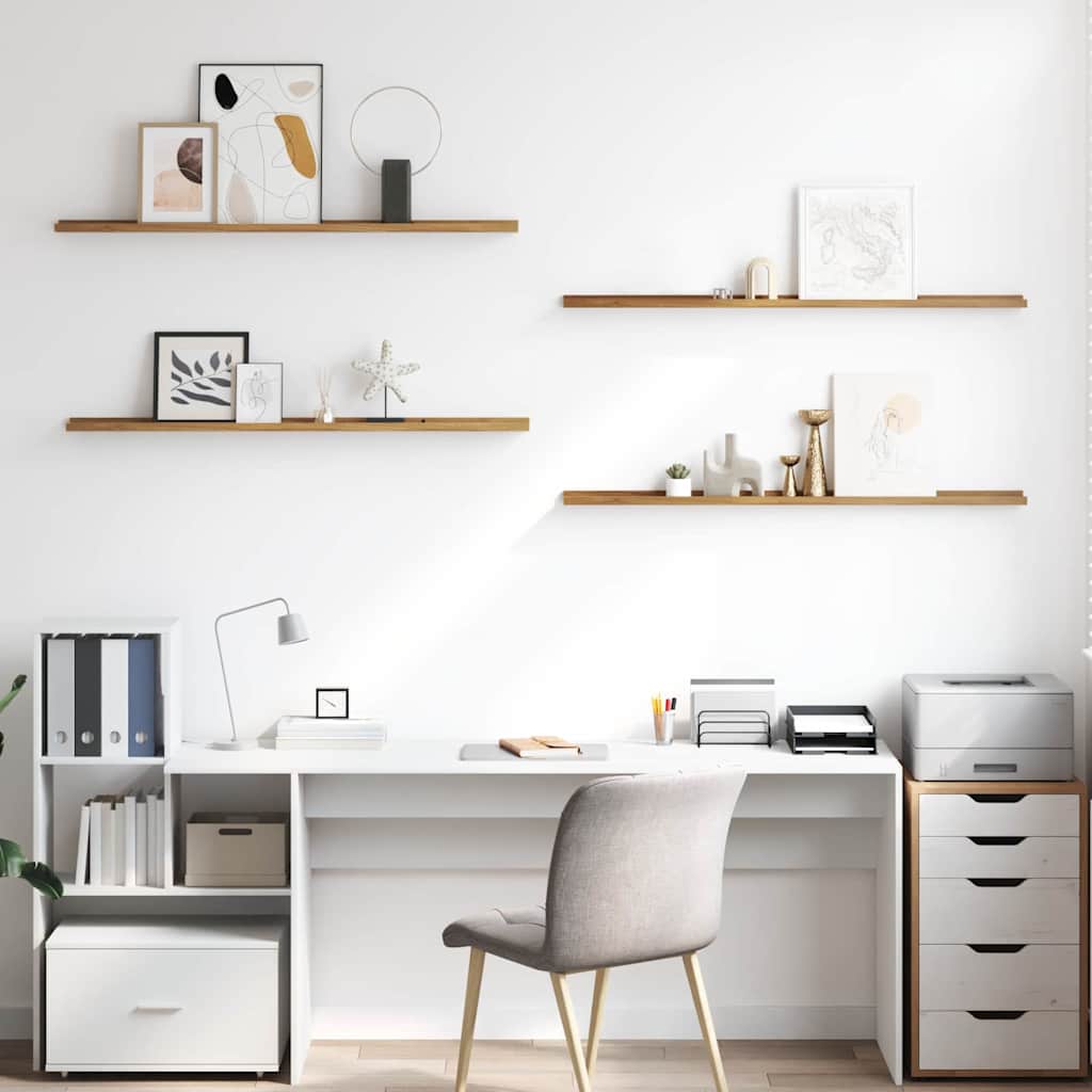 Wall Shelf with Shelf 4 pcs Brown 115 x 9 x 3 cm Particleboard
